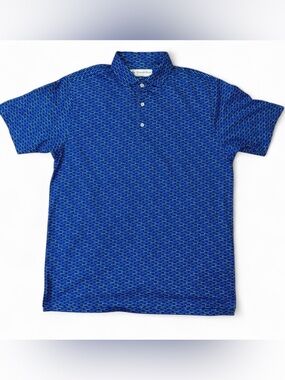 Donald Ross Sportswear Men’s M Performance Golf Polo Blue Print w/ Golf Tees